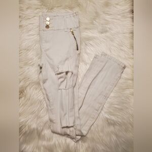 Stylish White Distressed Women's Jeans